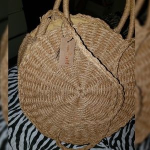 Straw Circle Shoulder Bag